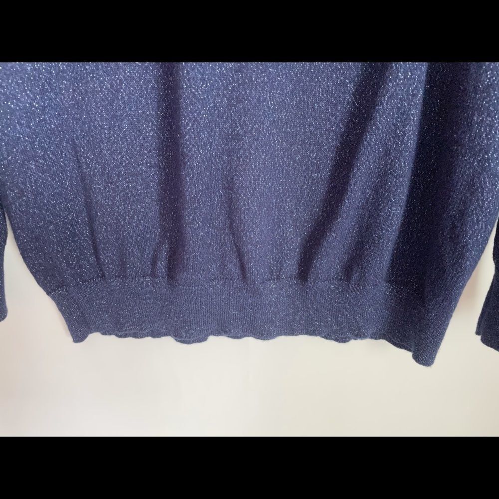 LC Lauren Conrad Navy Sparkly Crewneck Sweater M - Picture 4 of 7